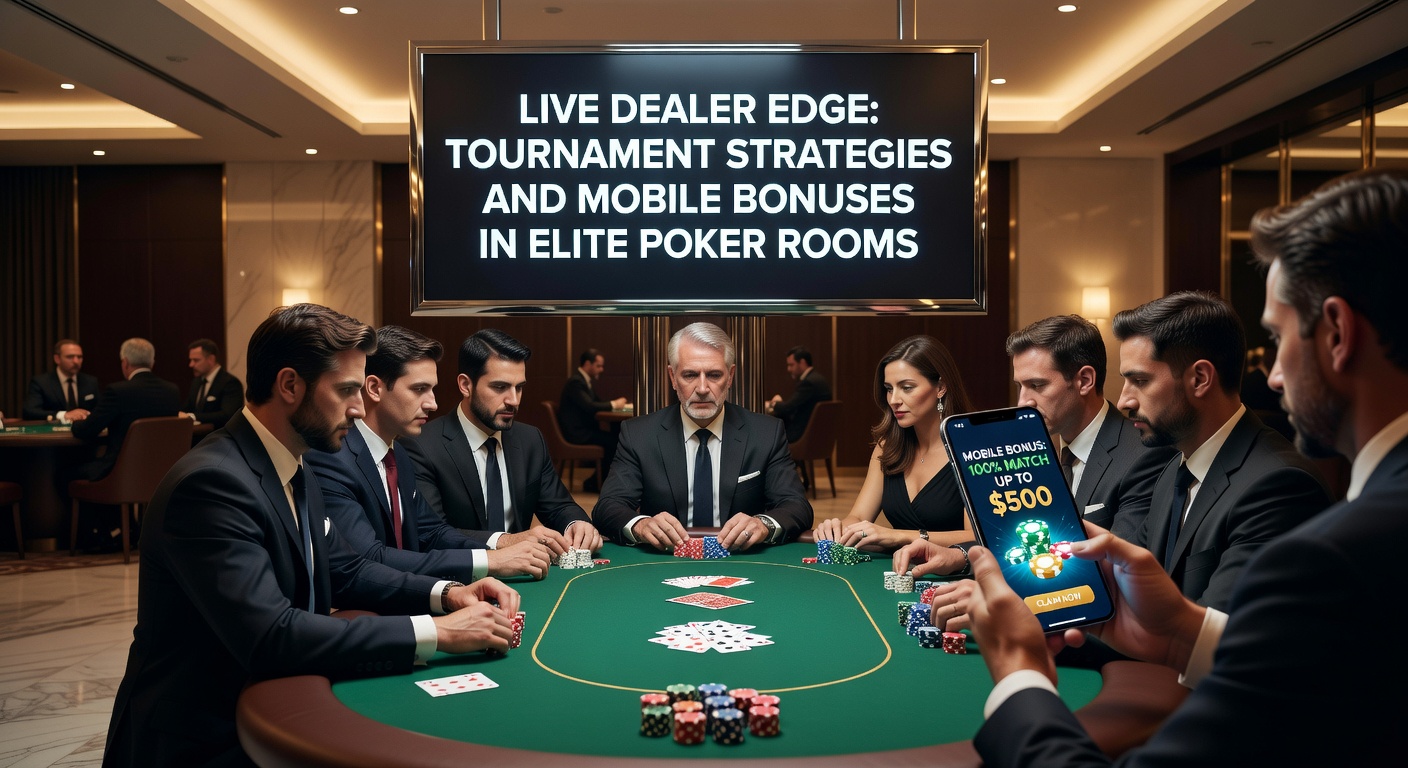 Mobiele app toont live dealer toernooi met bonus popup op een smartphone in een moderne pokerinterface