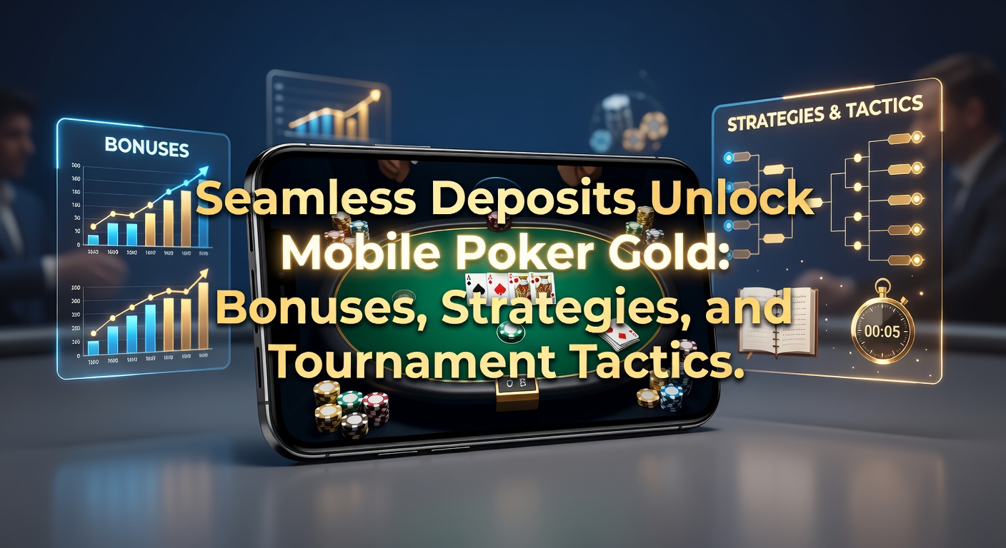 Speler maakt naadloze storting op mobiel pokerapp, met bonuspop-up zichtbaar op scherm