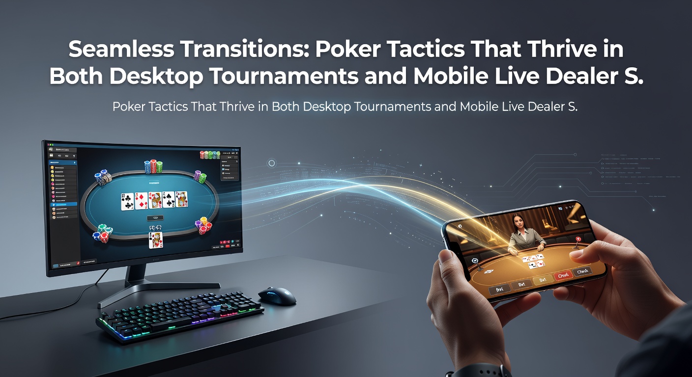 Mobiele live dealer poker sessie met dealer die kaarten deelt, speler checkt stats op klein scherm naast desktop setup