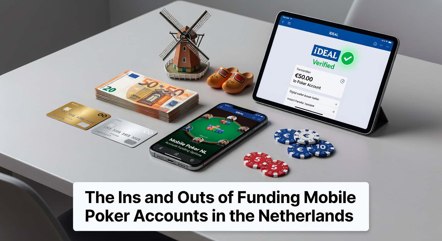 Smartphone met open pokerapp en betaalopties op scherm, typisch voor Nederlandse spelers